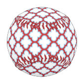 Weiße und rote Trellis, Gitter, Quatrefolie Baseball (Vorderseite)