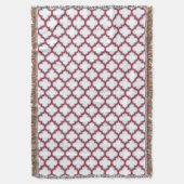 Weiße und rote Trellis, Gitter, Quatrefolie Decke (Vorderseite Vertikal)