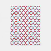 Weiße und rote Trellis, Gitter, Quatrefolie Fleecedecke (Vorderseite)