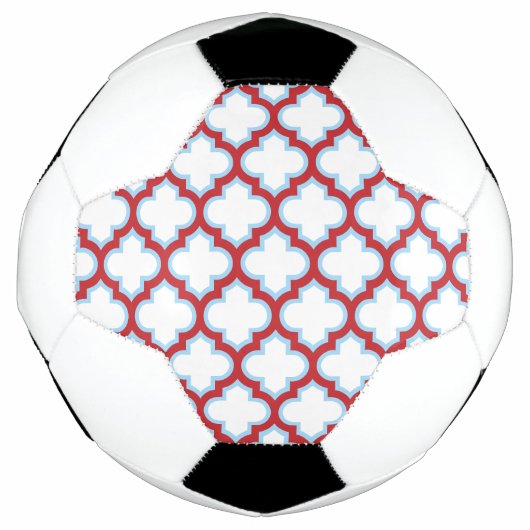 Weiße und rote Trellis, Gitter, Quatrefolie Fußball (Vorderseite)