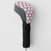 Weiße und rote Trellis, Gitter, Quatrefolie Golf Headcover (angewinkelt)
