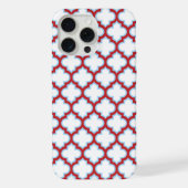 Weiße und rote Trellis, Gitter, Quatrefolie iPhone Hülle (Rückseite)