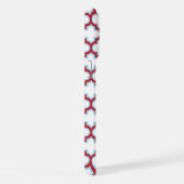 Weiße und rote Trellis, Gitter, Quatrefolie iPhone Hülle (Rechte Seite)