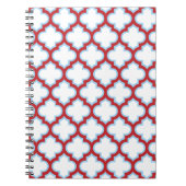 Weiße und rote Trellis, Gitter, Quatrefolie Notizblock (Vorderseite)