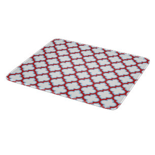 Weiße und rote Trellis, Gitter, Quatrefolie Schneidebrett