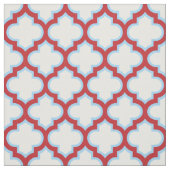 Weiße und rote Trellis, Gitter, Quatrefolie Stoff (Muster)
