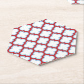 Weiße und rote Trellis, Gitter, Quatrefolie Untersetzer (angewinkelt)