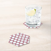 Weiße und rote Trellis, Gitter, Quatrefolie Untersetzer (Vor Ort)