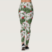Weiße und rote Tulpen Leggings (Rückseite)