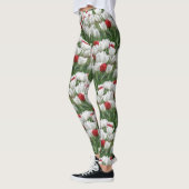 Weiße und rote Tulpen Leggings (Links)
