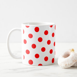 Weiße und rote Tupfen Kaffeetasse