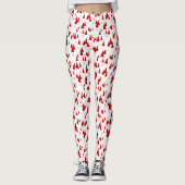 Weiße und rote Weihnachtsbaume mit Schneeflocken-M Leggings (Vorderseite)