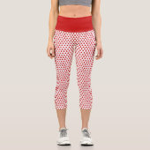 Weiße und rote Weihnachtsbaummuster Capri Leggings (Vorderseite)