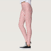 Weiße und rote Weihnachtsbaummuster lang Leggings (Links)