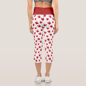 Weiße und rote Weihnachtsmuster Geschenkboxen Hoch Capri Leggings (Rückseite)