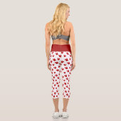 Weiße und rote Weihnachtsmuster Geschenkboxen Hoch Capri Leggings (Rückseite)