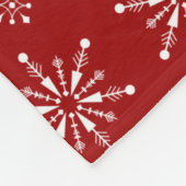 Weiße und rote Weihnachtsschneeflocken Fleecedecke (Ecke)
