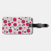 Weiße und rötliche Herzen und Blume mit Blumenmust Gepäckanhänger (Rückseite horizontal)