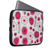 Weiße und rötliche Herzen und Blume mit Blumenmust Laptopschutzhülle (Vorne Rechts)