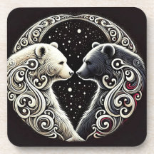 Weiße und schwarze Bären im Yin Yang-Design