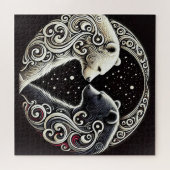 Weiße und schwarze Bären im Yin Yang-Design Puzzle (Horizontal)