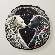 Weiße und schwarze Bären im Yin Yang-Design