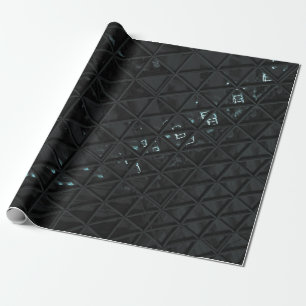 Weiße und schwarze Blumentextilien Geschenkpapier