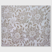 Weiße und schwarze Blumentextilien Geschenkpapier (Flach)