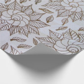 Weiße und schwarze Blumentextilien Geschenkpapier (Ecke)