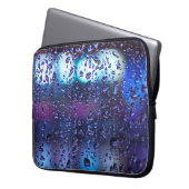 Weiße und schwarze Blumentextilien Laptopschutzhülle (Vorderseite Links)