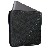 Weiße und schwarze Blumentextilien Laptopschutzhülle (Vorne Rechts)