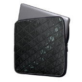 Weiße und schwarze Blumentextilien Laptopschutzhülle (Vorderseite Links)