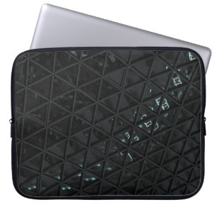 Weiße und schwarze Blumentextilien Laptopschutzhülle