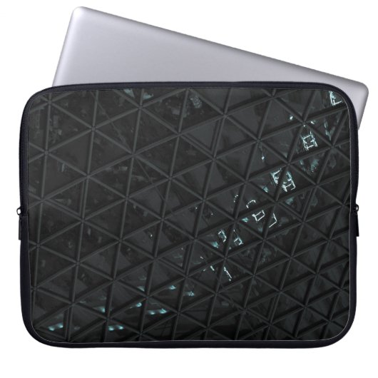 Weiße und schwarze Blumentextilien Laptopschutzhülle (Vorderseite)