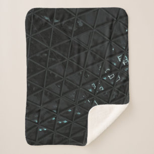 Weiße und schwarze Blumentextilien Sherpadecke
