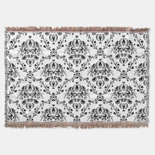 Weiße und schwarze Damaskus Decke (Vorderseite)