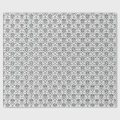 Weiße und schwarze Damaskus Geschenkpapier (Flach)