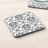 Weiße und schwarze Damaskus Getränkeuntersetzer (Linke Seite)