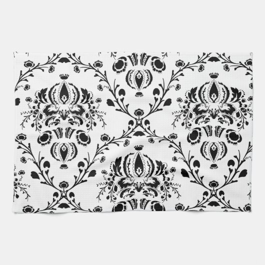 Weiße und schwarze Damaskus Handtuch (Horizontal)