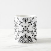 Weiße und schwarze Damaskus Kaffeetasse (Mittel)