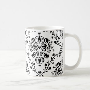 Weiße und schwarze Damaskus Kaffeetasse