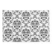 Weiße und schwarze Damaskus Kissenbezug (Rückseite-Rechts)