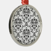 Weiße und schwarze Damaskus Silbernes Ornament (Rechts)