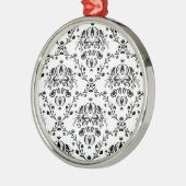 Weiße und schwarze Damaskus Silbernes Ornament (Links)