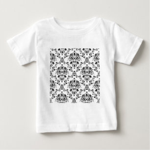 Weiße und schwarze Damast Baby T-shirt