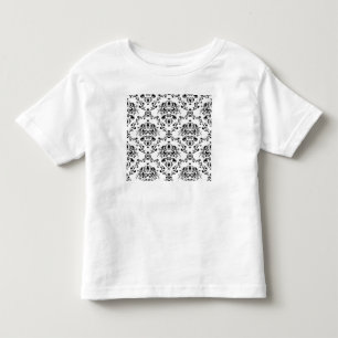 Weiße und schwarze Damast Kleinkind T-shirt