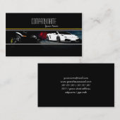 Weiße und schwarze exotische Autos im dunklen Visitenkarte (Vorne/Hinten)