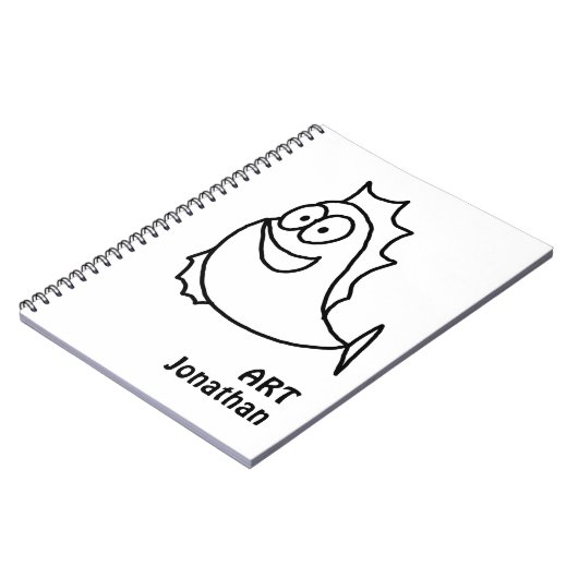 Weiße und schwarze Fische Notizblock (Linke Seite)