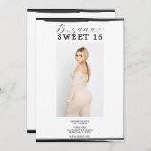 Weiße und schwarze Foto Rahmen Trendy Moderne Swee Einladung (Vorne/Hinten)