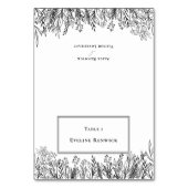 Weiße und schwarze Grünflächen Platzkarte faltenba Tischnummer (Vorderseite)